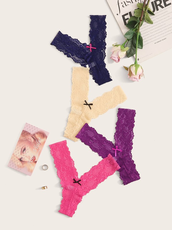 

4pack Floral Lace Panty Set, Multicolor