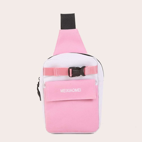 

Girls Two Tone Letter Graphic Sling Bag