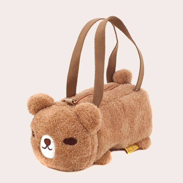 

Girls Bear Design Fluffy Tote Bag