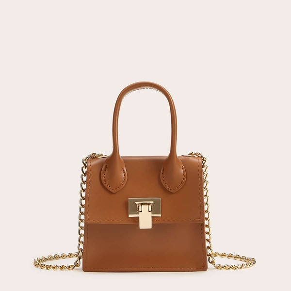 

Mini Flap Satchel Bag, Khaki