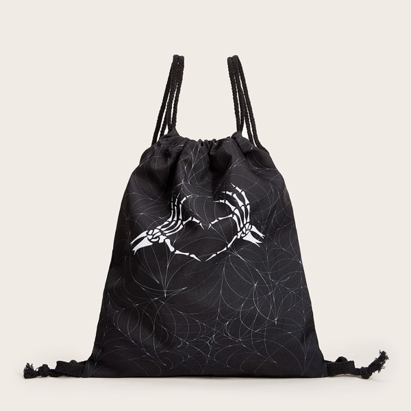 

Halloween Cobweb Graphic Backpack, Black