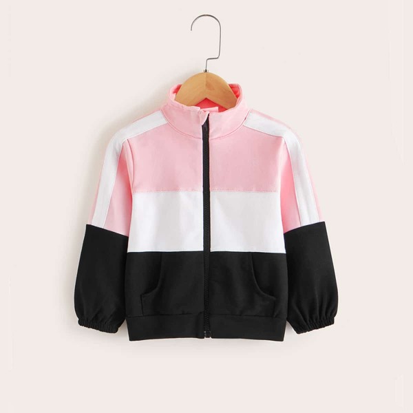 

Toddler Girls Cut And Sew Sport Jacket, Multicolor