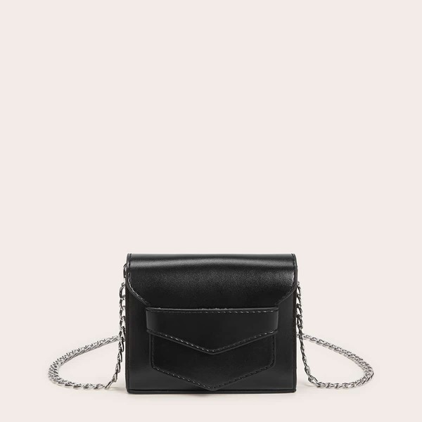 

Mini Flap Chain Crossbody Bag, Black