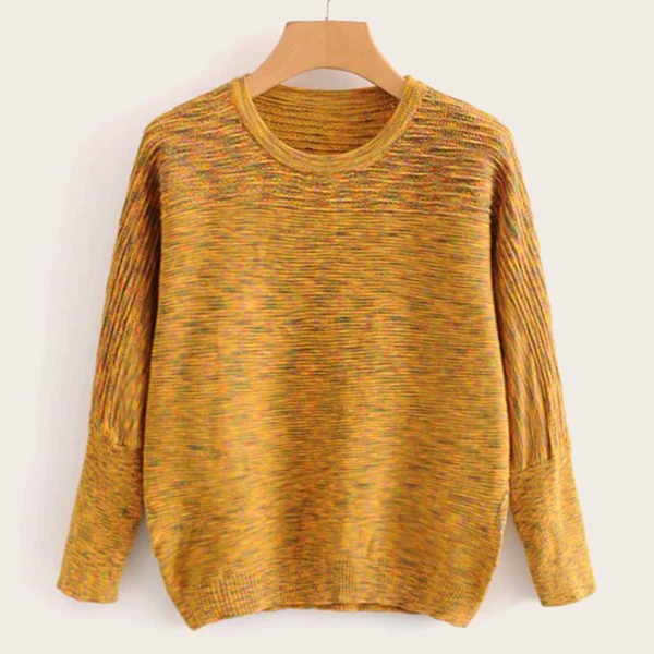 

Space Dye Round Neck Sweater, Yellow