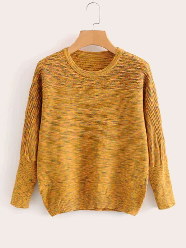 

Space Dye Round Neck Sweater, Yellow