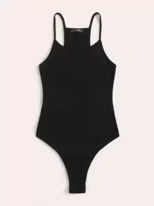 SHEIN Gerippter Body mit Racer Back - Schwarz - Übersicht 3