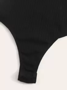 SHEIN Gerippter Body mit Racer Back - Schwarz - Übersicht 5