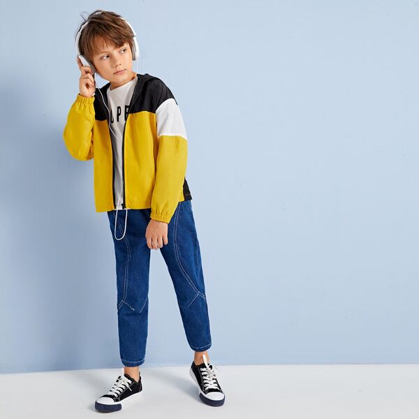 

Boys Colorblock Windbreaker Jacket, Multicolor