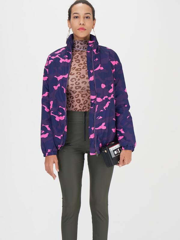 

Zip Up Camo Print Jacket, Multicolor