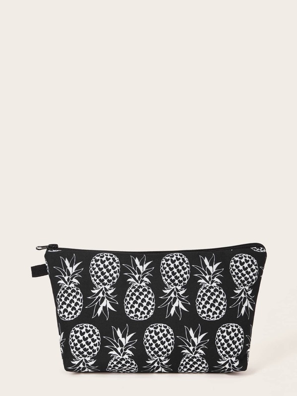 

Pineapple Pattern Makeup Bag, Black