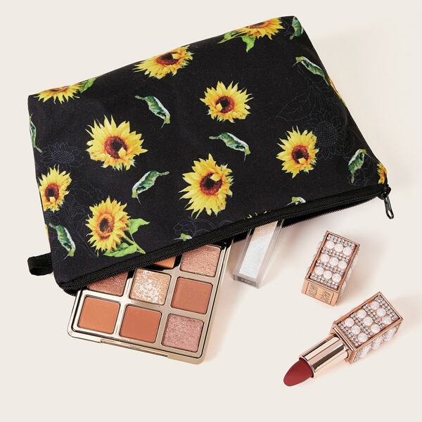 

Sunflower Pattern Makeup Bag, Multicolor