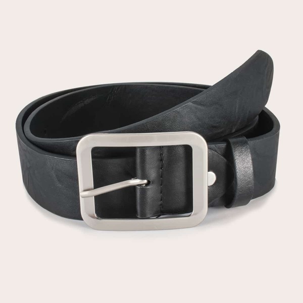 

Men Geometric Buckle Belt, Black