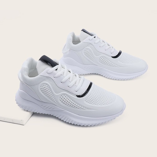 

Men Lace-up Front Chunky Sneakers, White