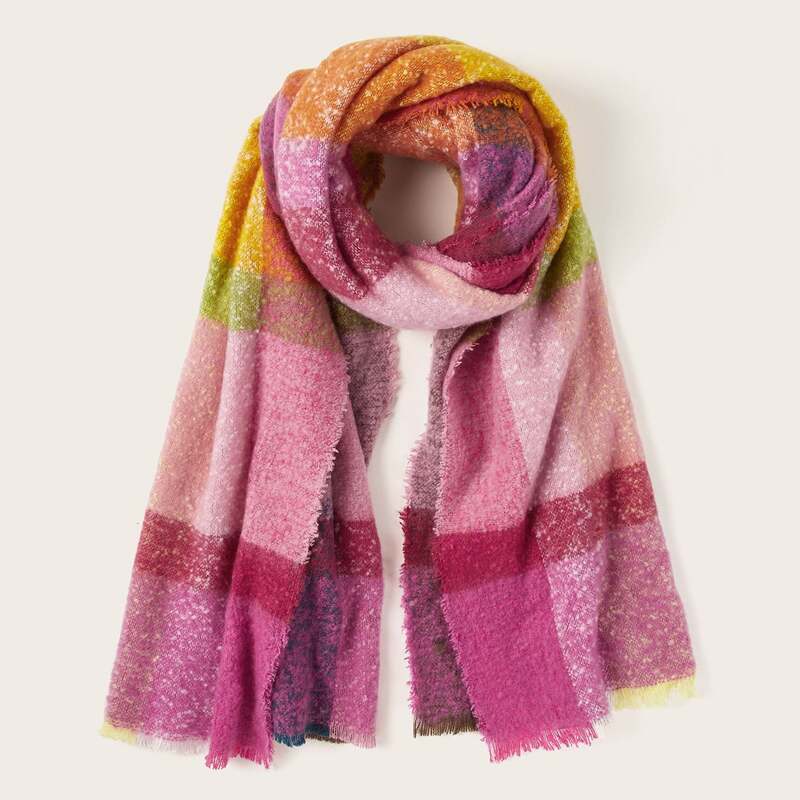 

Plaid Pattern Scarf, Multicolor