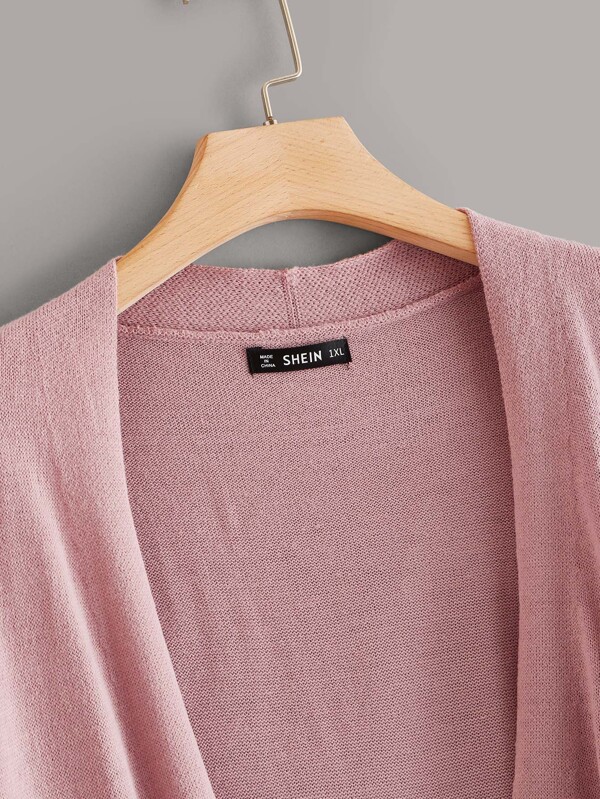 SHEIN Essnce Plus Colourblock Drop Shoulder Longline Cardigan SHEIN UK