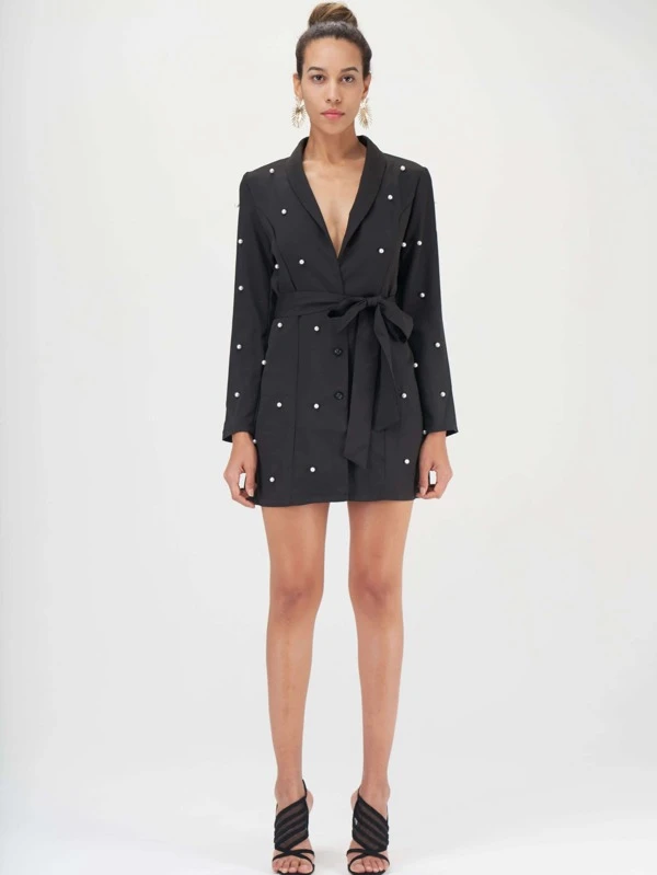 beaded blazer dress