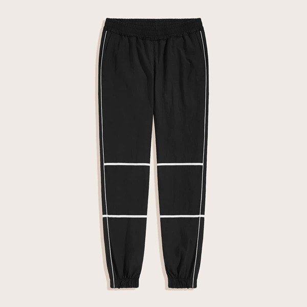 

Men Tape Contrast Elastic Waist Pants