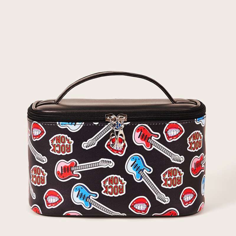 

Guitar Pattern Makeup Bag, Multicolor