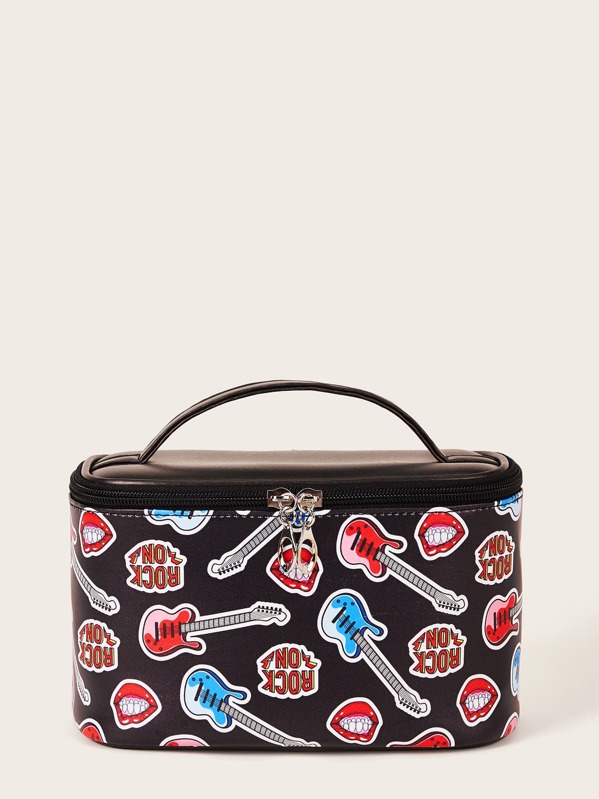 

Guitar Pattern Makeup Bag, Multicolor