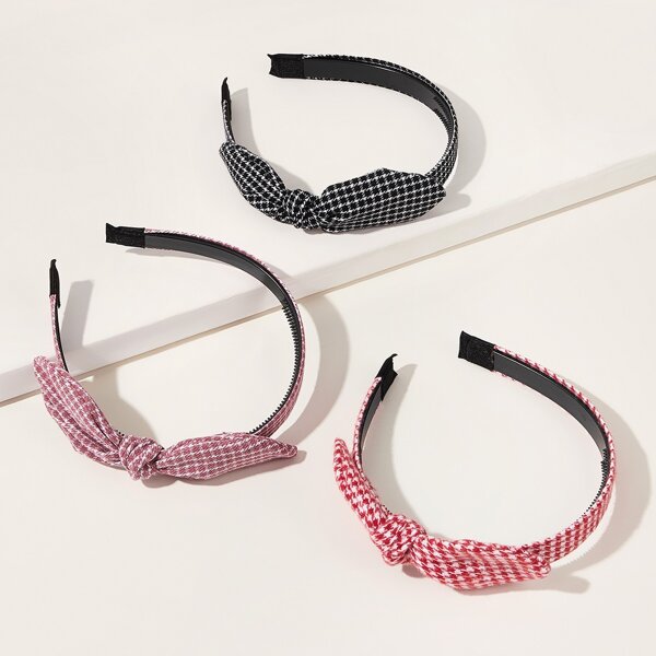 

3pcs Toddler Girls Bow Knot Decor Headband, Multicolor