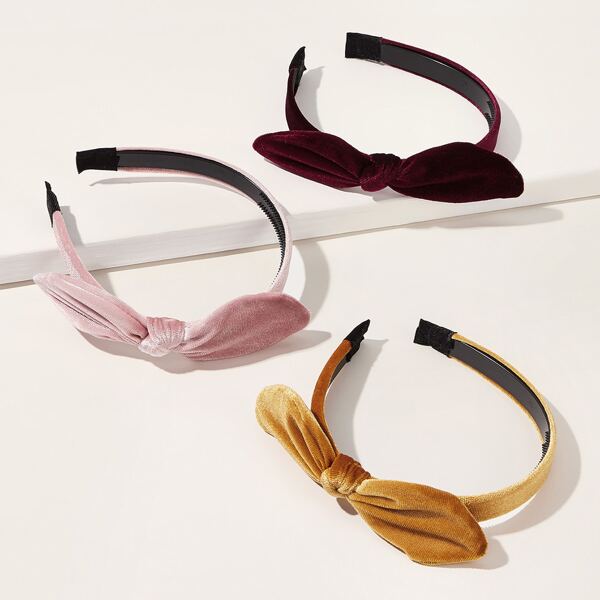 

3pcs Toddler Girls Bow Knot Decor Headband, Multicolor