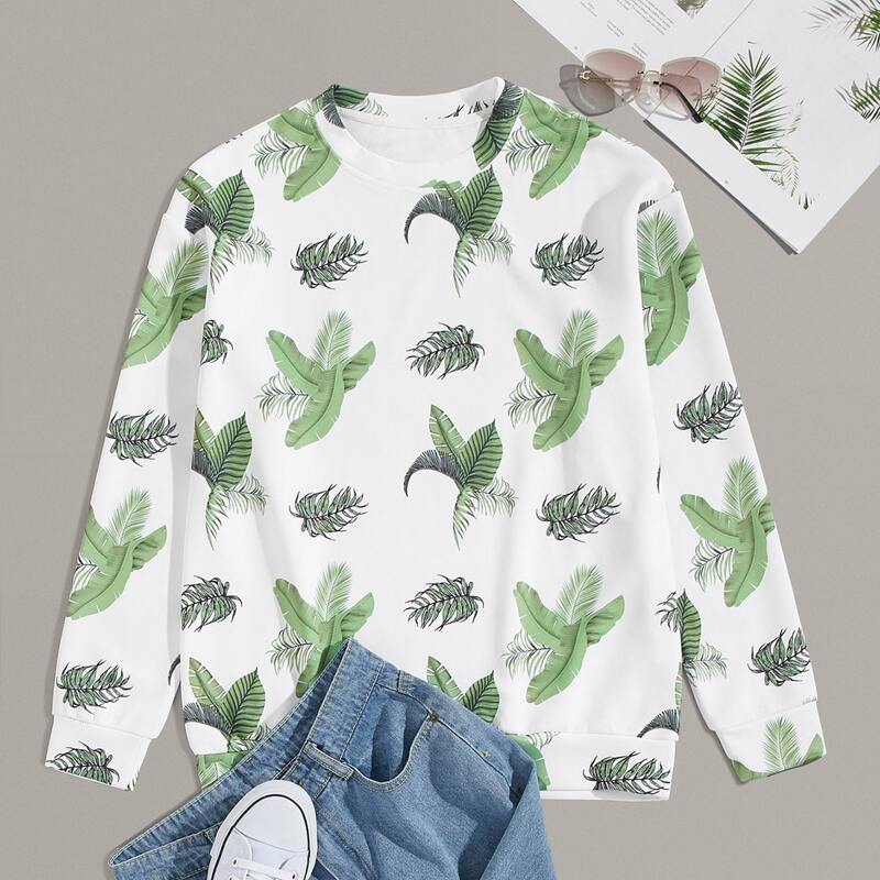 

Guys Tropical Print Sweatshirt, White