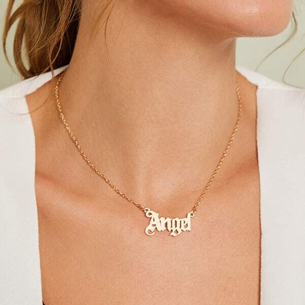

Letter Charm Necklace 1pc, Gold