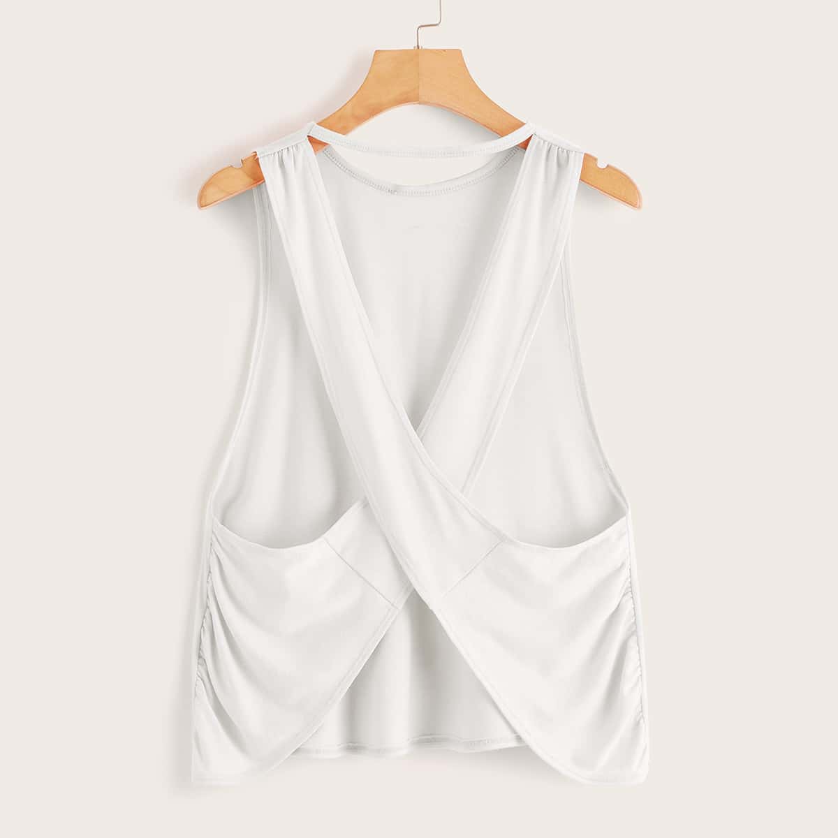 

Criss Cross Back Tank Top, White
