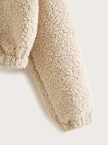 Jackets Dây kéo màu trơn Màu be Casual - Màu be - Xem 3