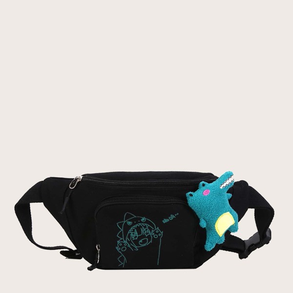 

Kids Cartoon Graphic Bum Bag, Black