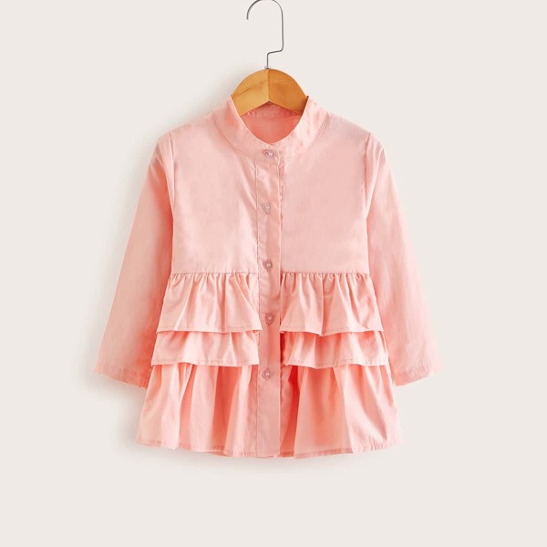 

Toddler Girls Tiered Layer Ruffle Blouse, Pink
