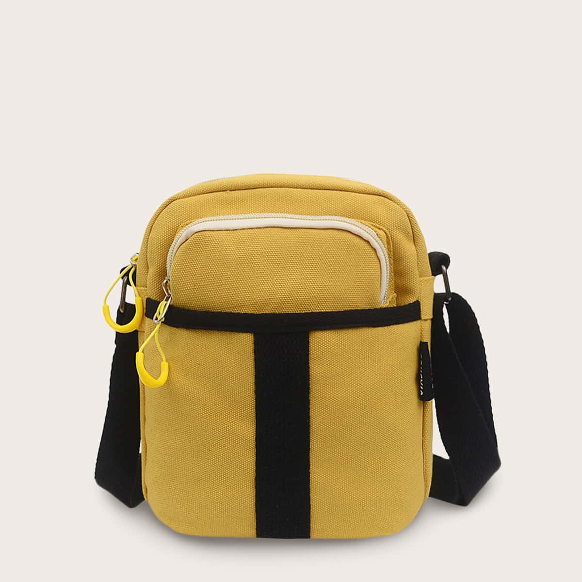 

Canvas Crossbody Bag With Adjustable Strap, Yellow