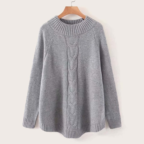 

Cable Knit Raglan Sleeve Sweater