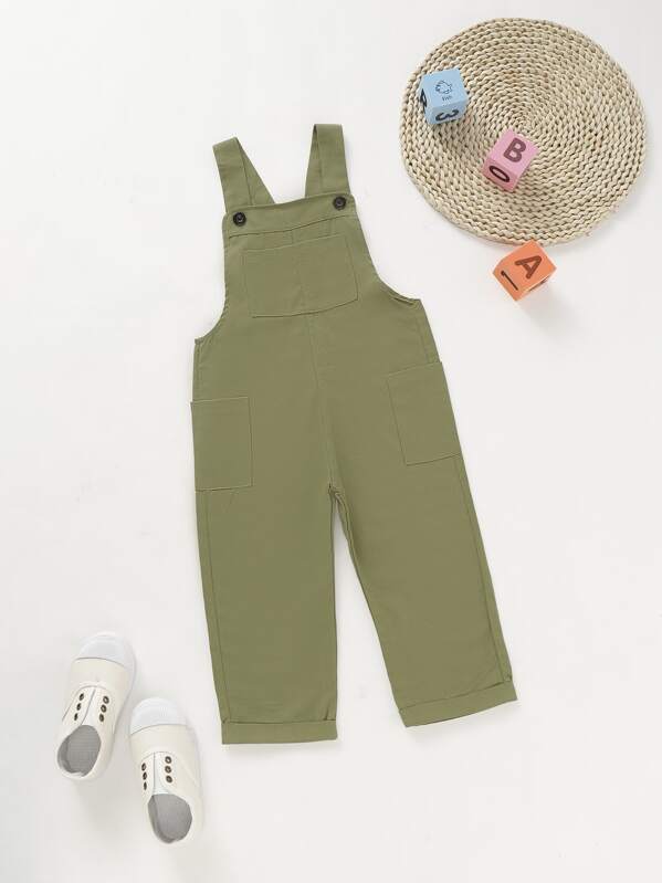 

Toddler Boys Side Pockets Cargo Overalls, Army green