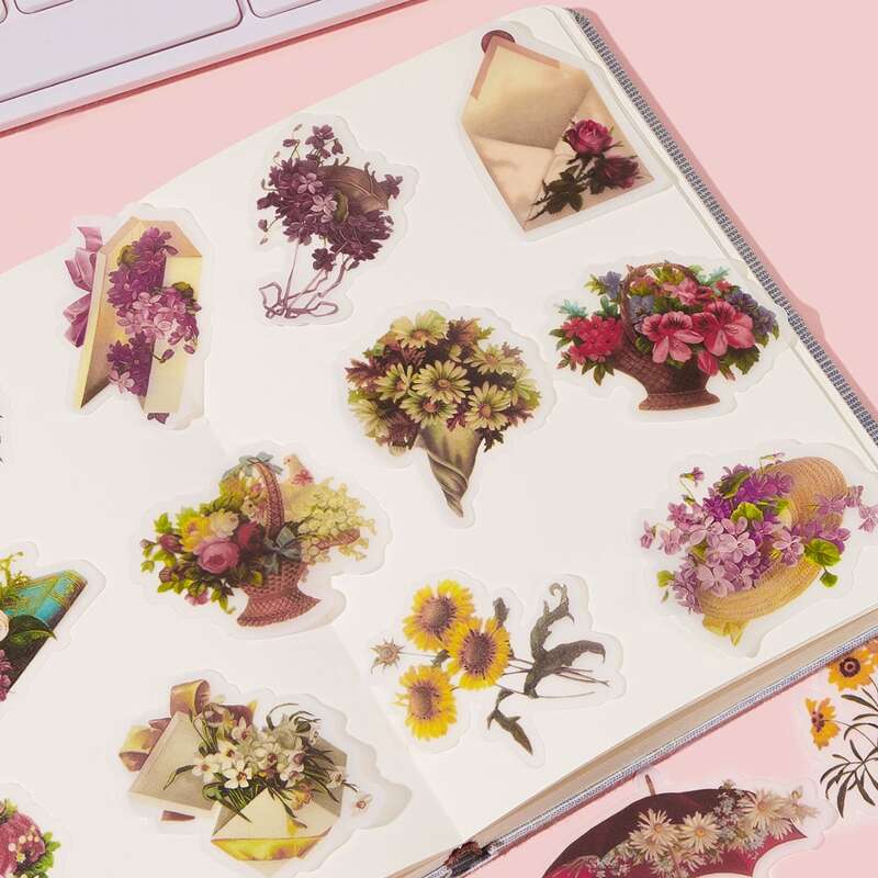 

50pcs Gift Bouquet Print Sticker