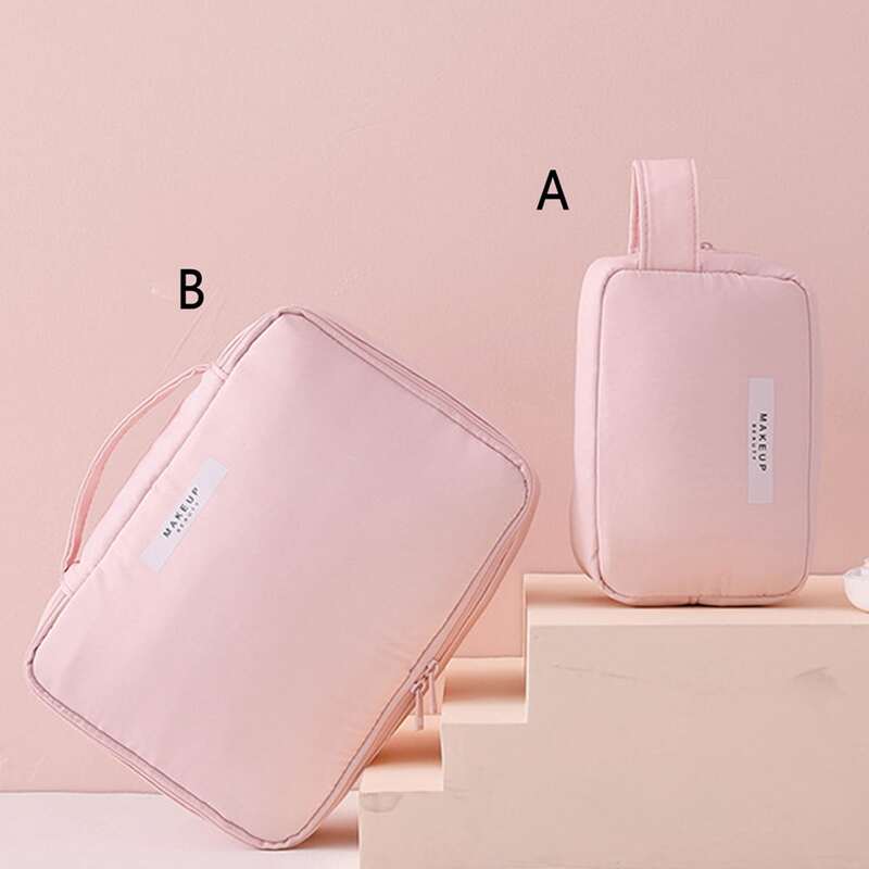 

1pc Portable Cosmetic Storage Bag, Pink