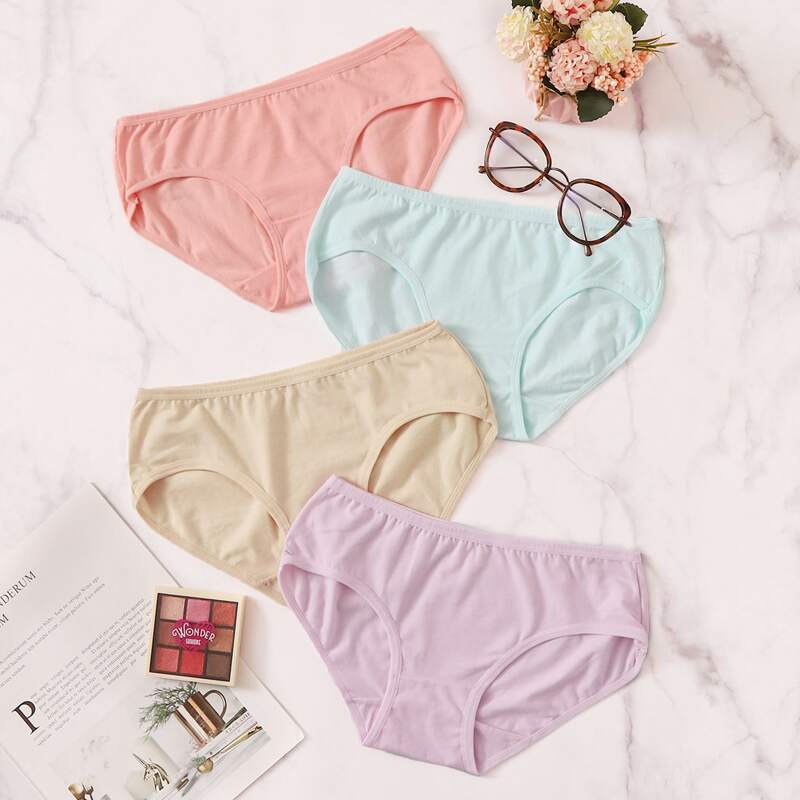 

4pack Solid Panty Set, Multicolor