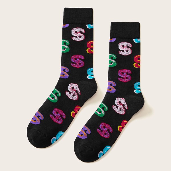 

1pair Dollar Pattern Socks