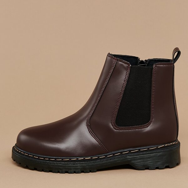 

Stretch Gore Heavy Sole Pull On Short Boots, Burgundy