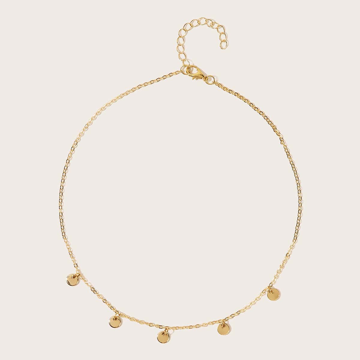 

1pc Round Charm Choker, Gold