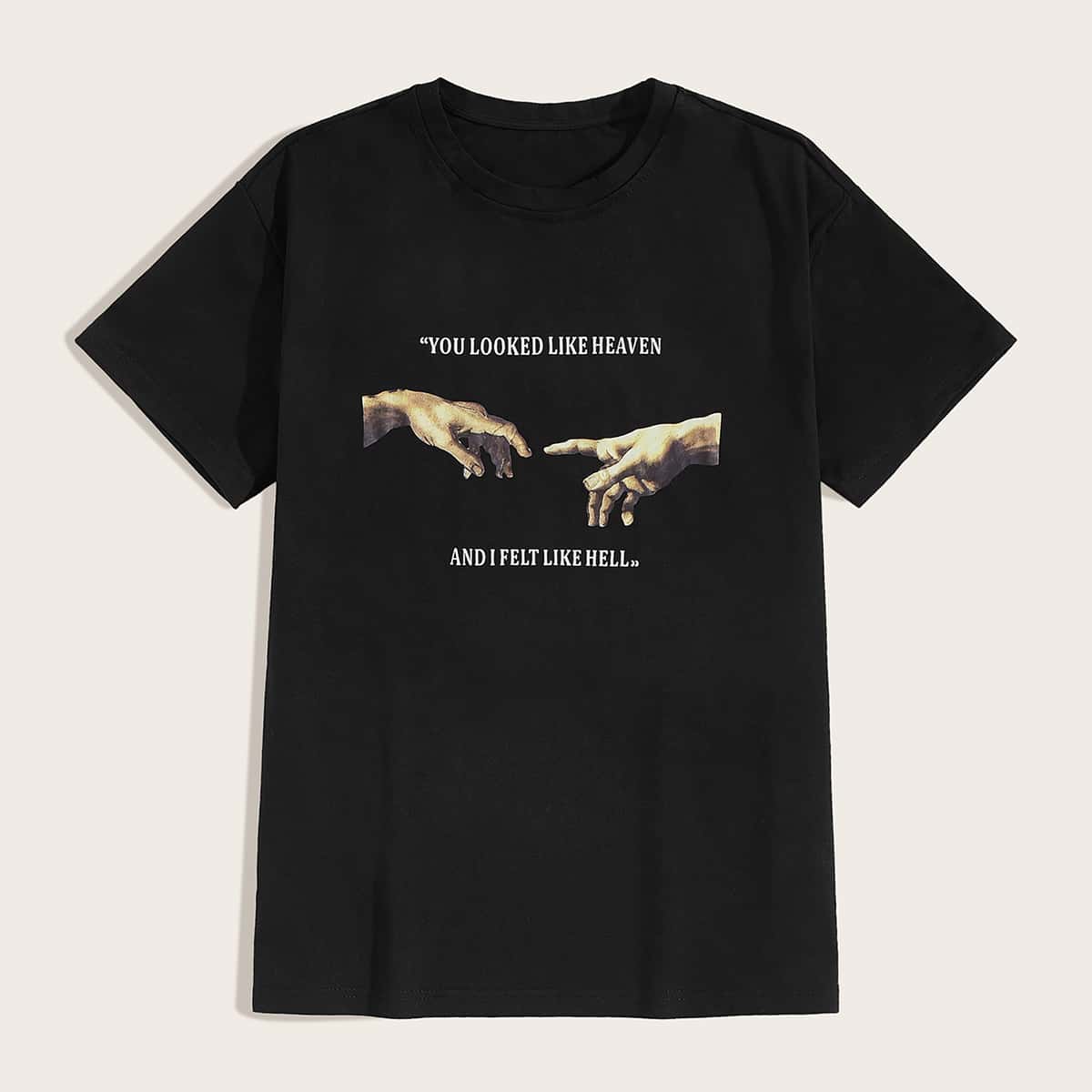 

Guys Hands & Letter Graphic Tee, Black
