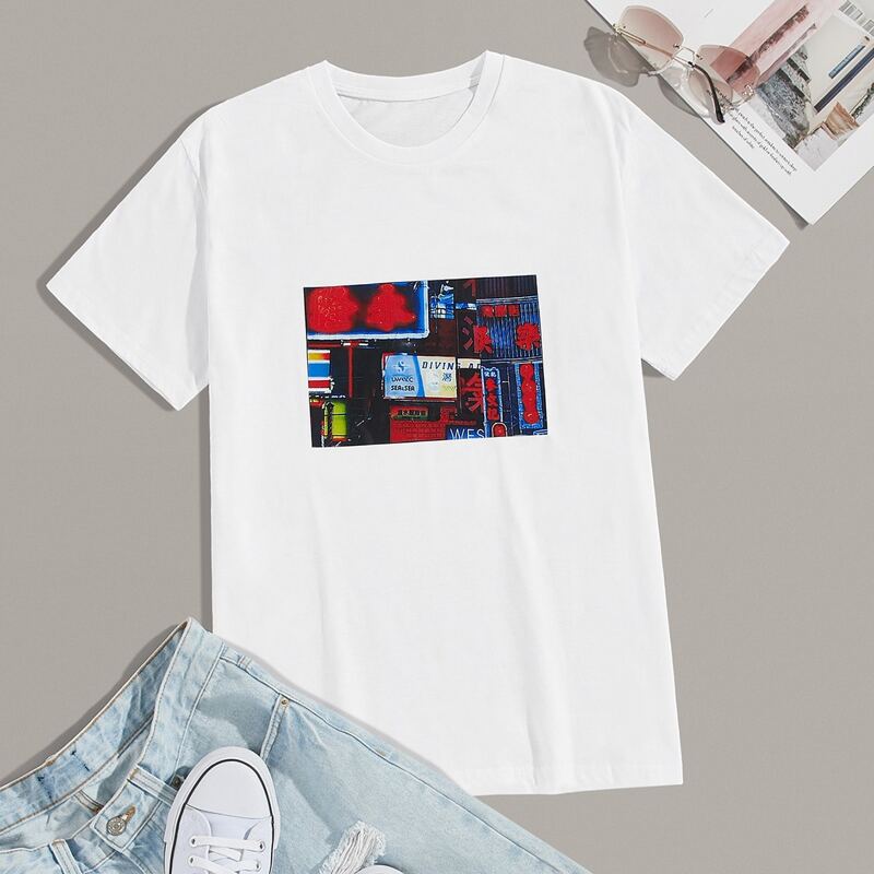 

Guys Letter Graphic Tee, White
