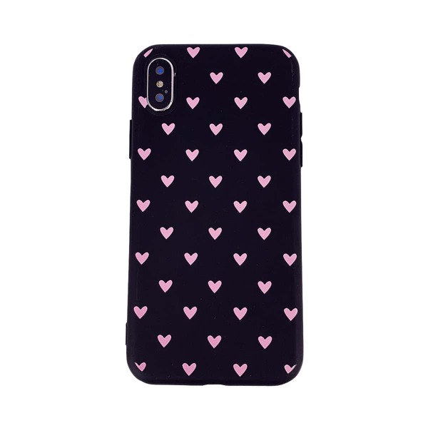 

Allover Heart Print iPhone Case, Black
