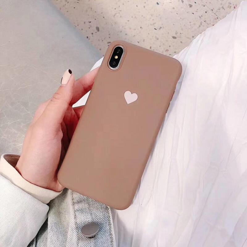 

1pc Heart Pattern iPhone Case, Pink
