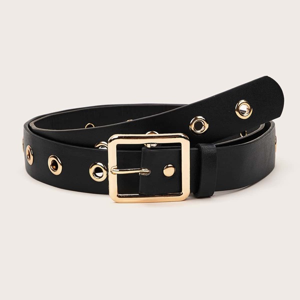 

Square Metal Buckle Belt, Black