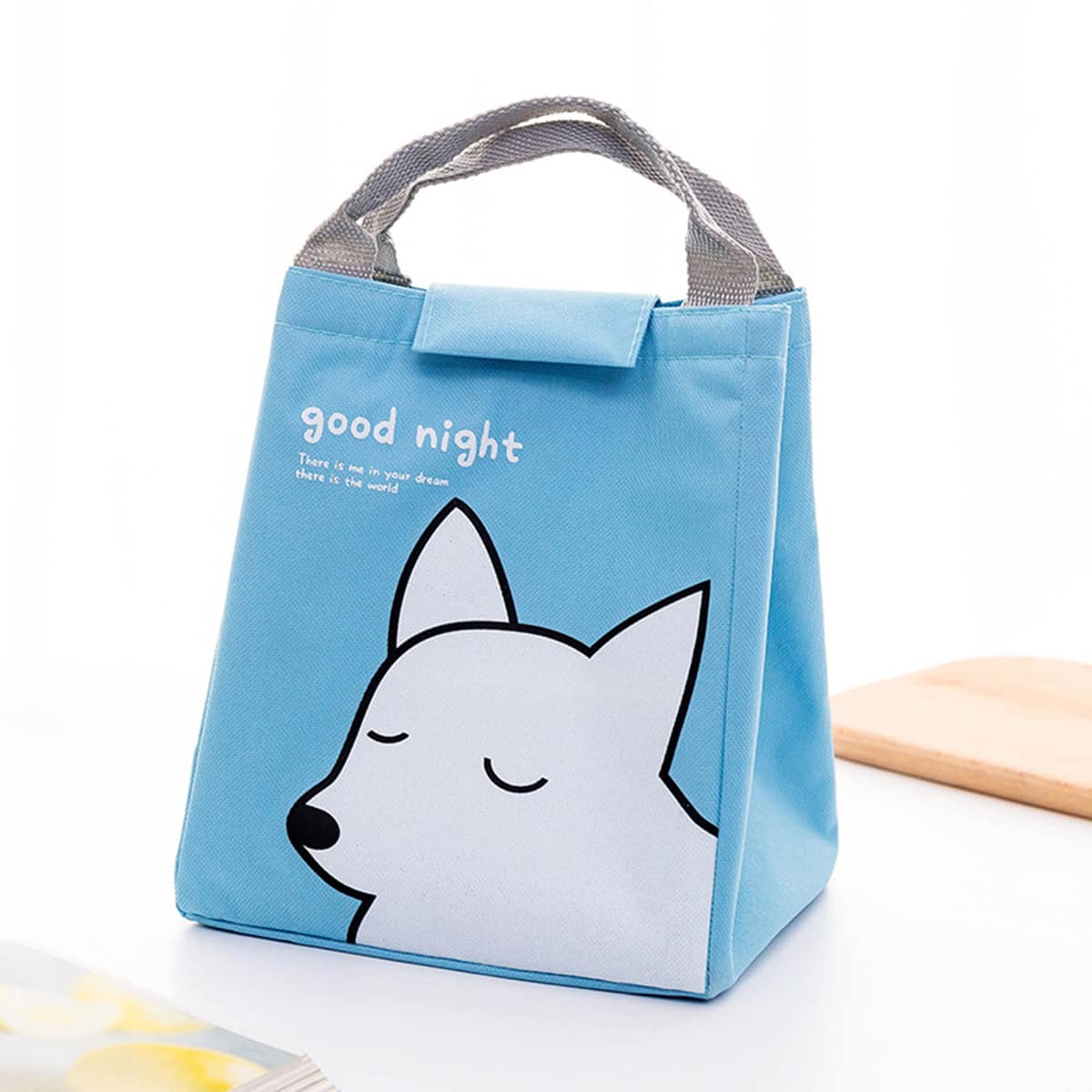 

Dog Print Lunch Box Storage Bag, Blue