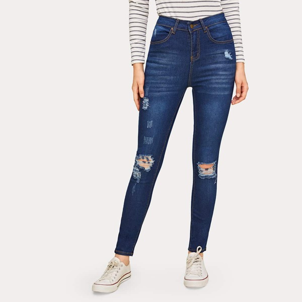 

Cats Whiskers Ripped Skinny Jeans, Blue