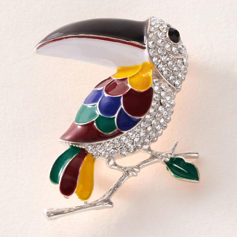 

1pc Rhinestone Bird Brooch, Multicolor
