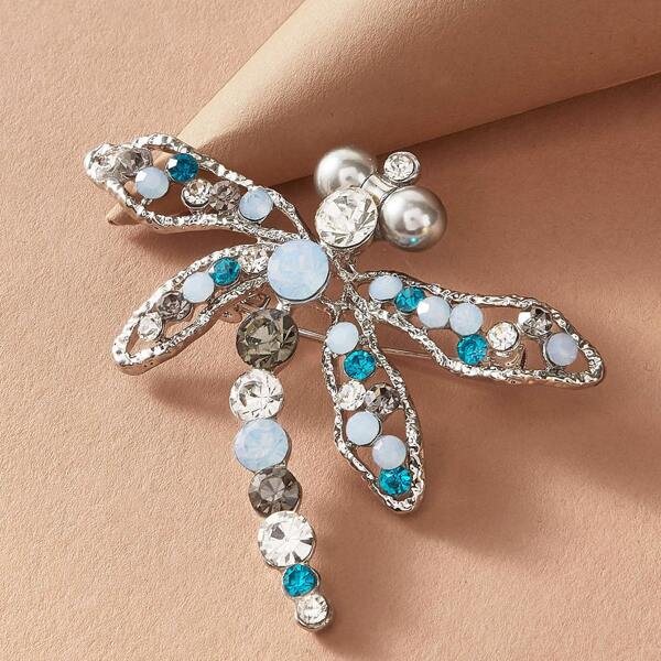 

1pc Crystal Insert Dragonfly Brooch, Multicolor