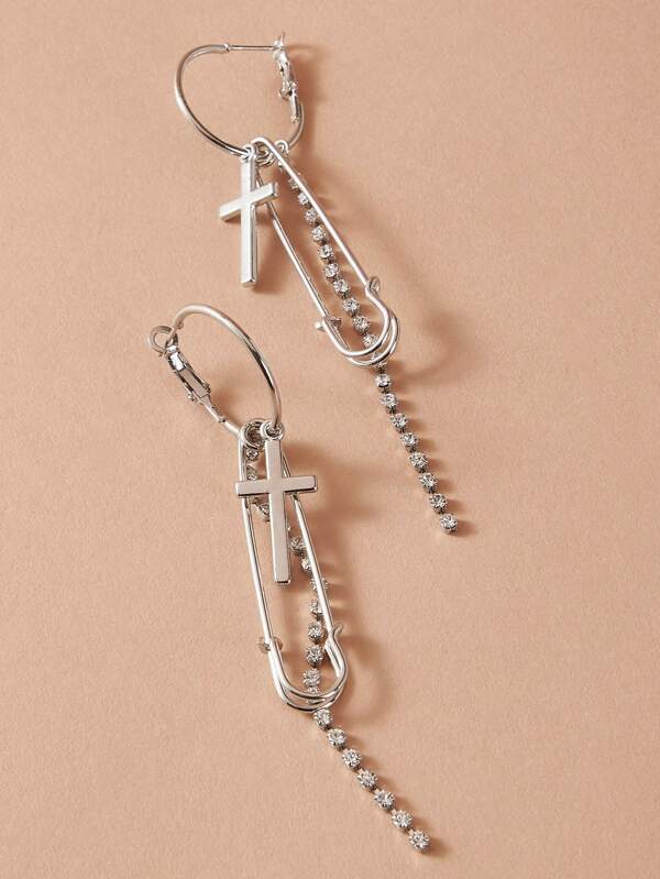 1pair Pin Charm Clip On Hoop Earrings 1pair Pin Charm Clip On Hoop Earrings